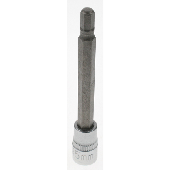 Sealey Hex bit socket 1/4"dr 5mm hex 75mml