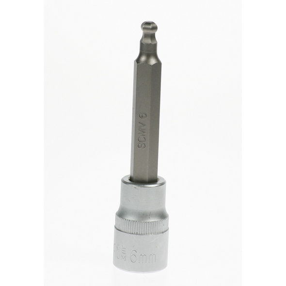 Sealey Hex socket bit, ball end 6mm 100mm long 1/2"dr