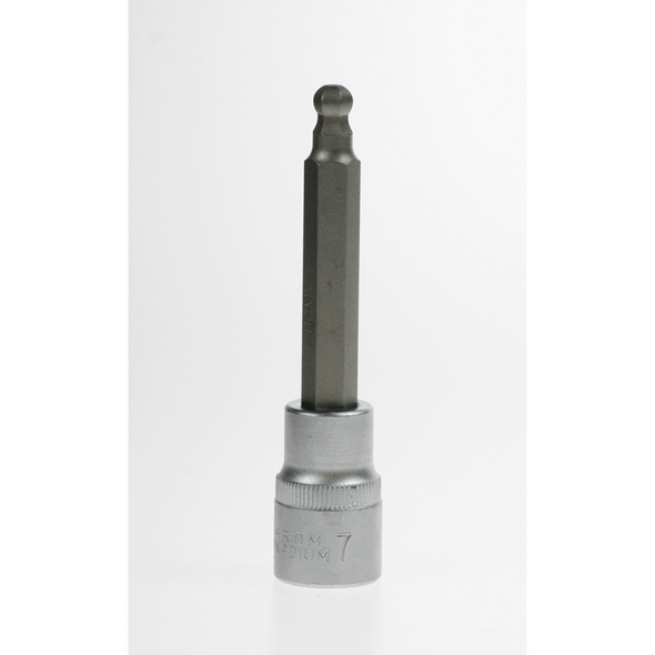 Sealey Hex socket bit, ball end 7mm 100mm long 1/2"dr (so