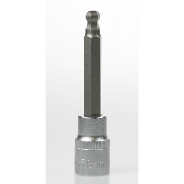 Sealey Hex socket bit, ball end 8mm 100mm long 1/2"dr