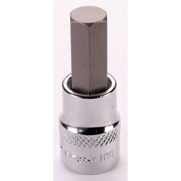 Sealey 3/8"Dr Hex Socket Bit 10mm (Mirror Finish)