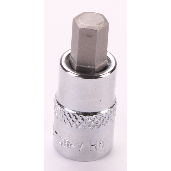 Sealey 1/4"Dr Hex Socket Bit 'Stubby' 6mm (Fully Polished)