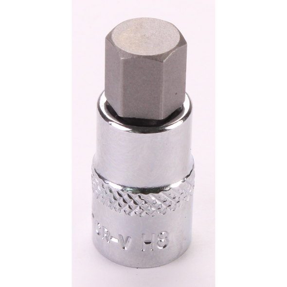 Sealey 1/4"Dr Hex Socket Bit 'Stubby' 8mm (Fully Polished)
