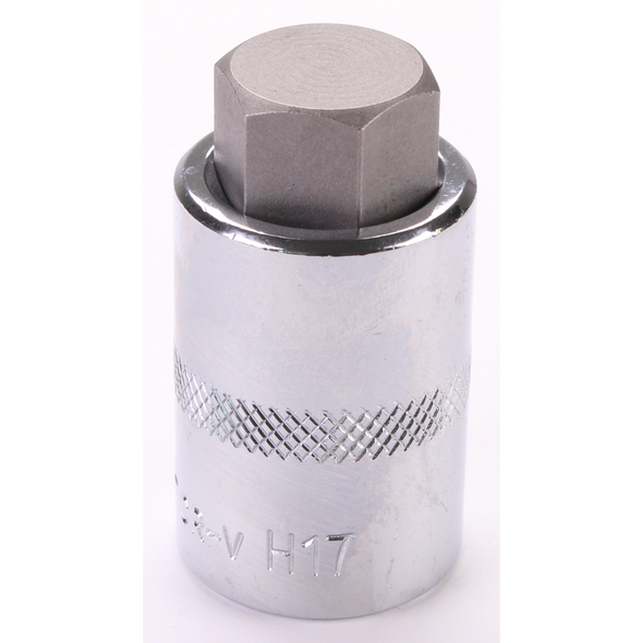 Sealey 1/2"Dr Hex Socket Bit 'Stubby' 17mm (Fully Polished)