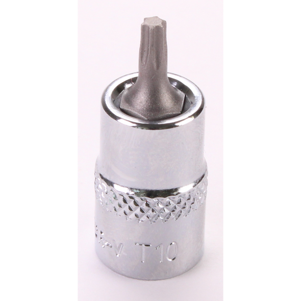 Sealey 1/4"Dr Trx-Star Socket Bit 'Stubby' T10(Mirror Finish)