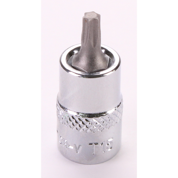 Sealey 1/4"Dr Trx-Star Socket Bit 'Stubby' T15 (Mirror Finish)