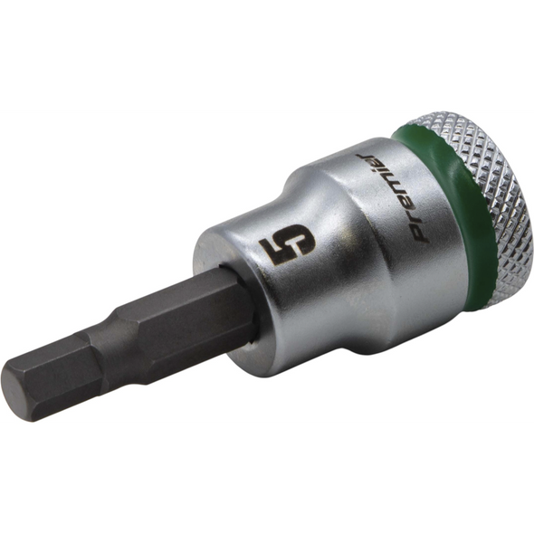Sealey 3/8"Dr Hex Bit Socket 5mm (Dark Green Coded Ring)