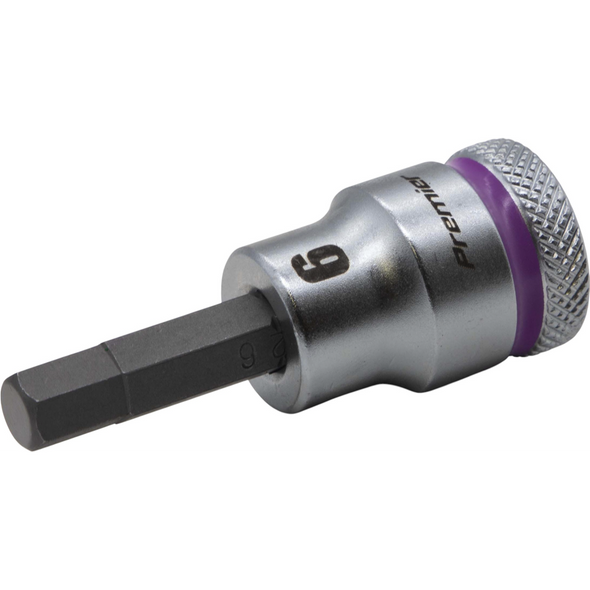 Sealey 3/8"Dr Hex Bit Socket 6mm (Violet Coded Ring)