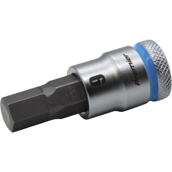 Sealey 3/8"Dr Hex Bit Socket 9mm (Cyan Coded Ring)
