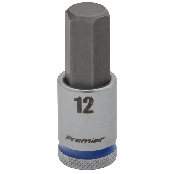 Sealey 3/8"Dr Hex Bit Socket 12mm (Blue Coded Ring)