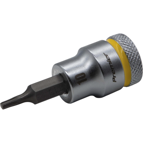 Sealey 3/8"Dr TRX-Star Socket Bit T10 (Yellow Coded Ring)