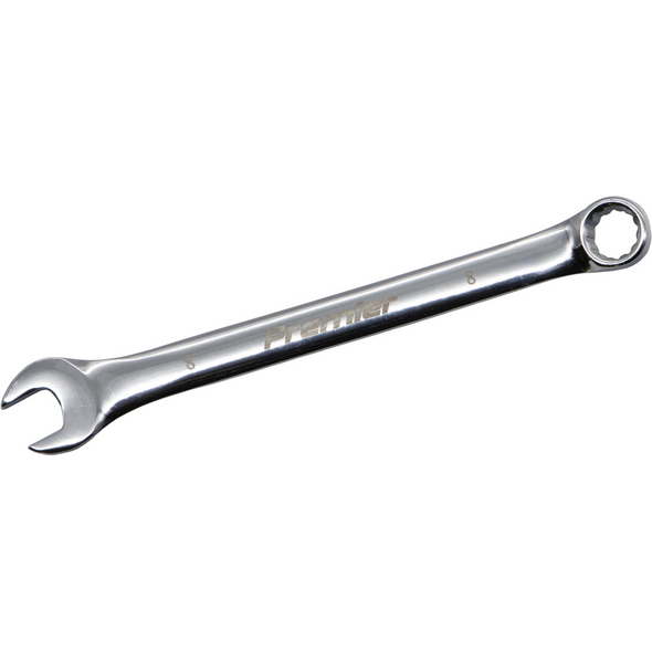 Sealey Combination Open & Ring Spanner 8mm (Fully Polished)
