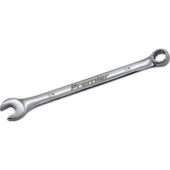 Sealey 1/4" Combination Open & Ring Spanner 12pt (Fully Polished)