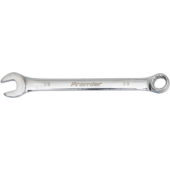 Sealey 3/8" Combination Open & Ring Spanner 12pt (Fully Polished)