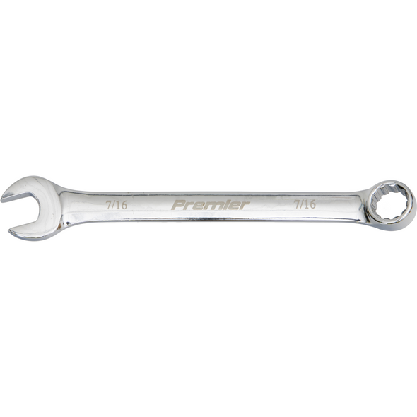 Sealey 7/16" Combination Open & Ring Spanner 12pt (Fully Polished)