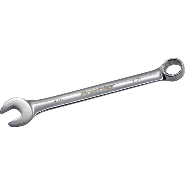 Sealey 9/16" Combination Open & Ring Spanner 12pt (Fully Polished)