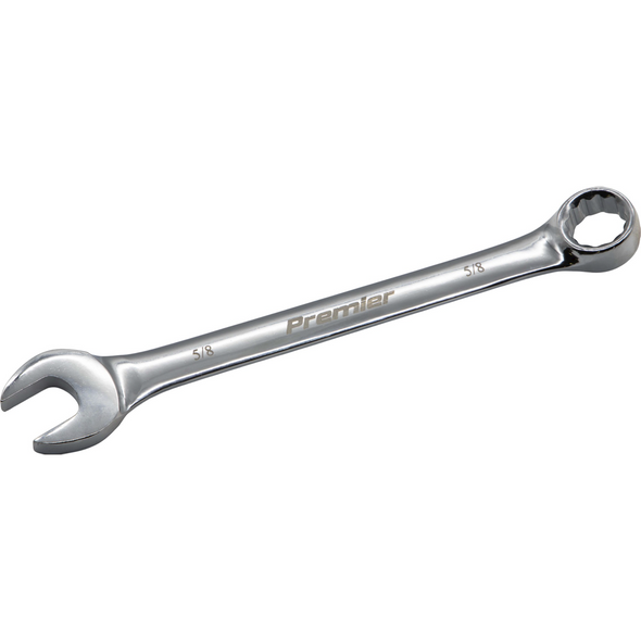 Sealey 5/8" Combination Open & Ring Spanner 12pt (Fully Polished)