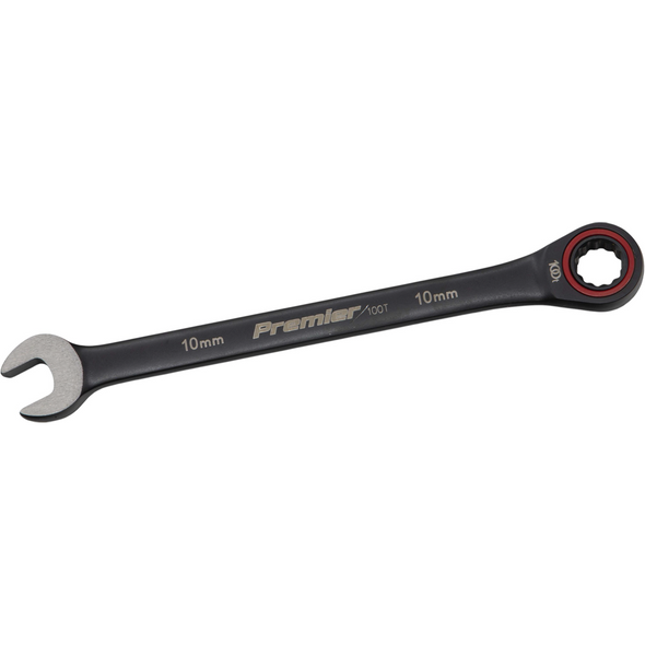Sealey Combination Ratchet Spanner 10mm 100-Tooth (Black Series)