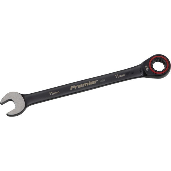 Sealey Combination Ratchet Spanner 11mm 100-Tooth (Black Series)