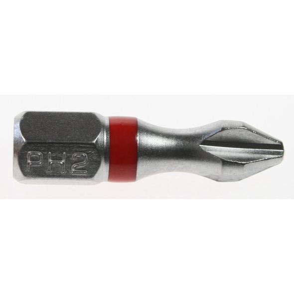 Sealey Phillips bit ph2 25mml 'red' (impact grade)