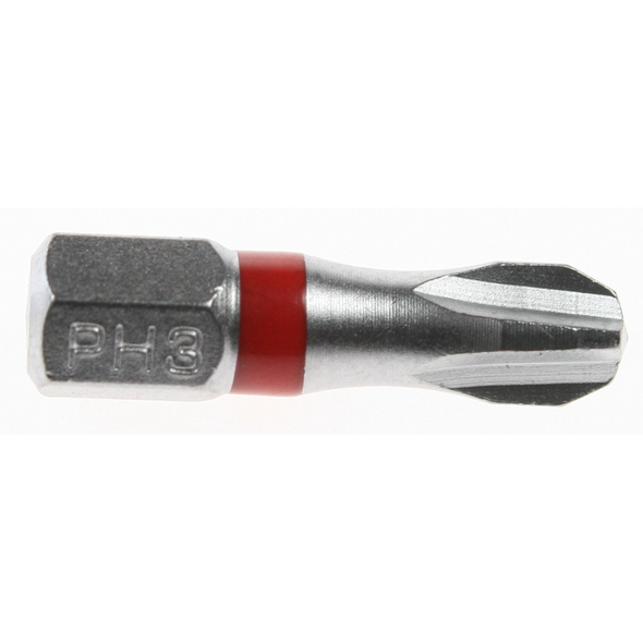 Sealey Phillips bit ph3 25mml 'red' (impact grade)