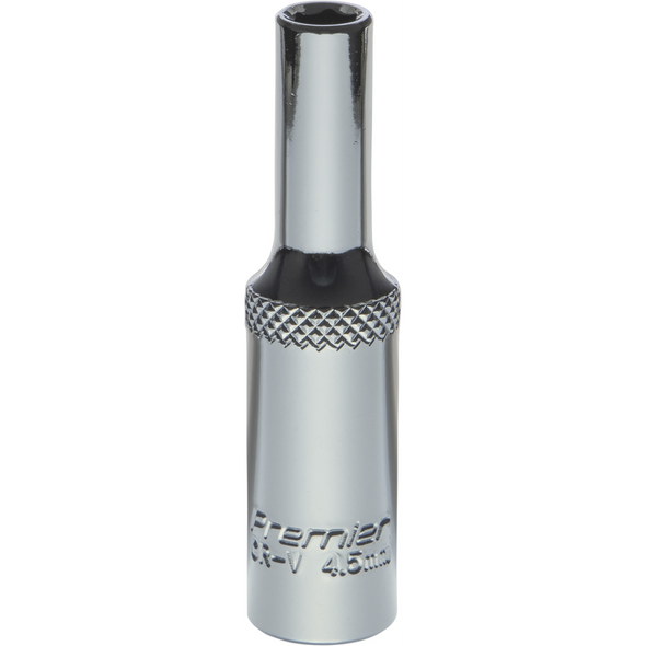 Sealey 1/4"Dr Deep Socket 4.5mm (Mirror Finish)