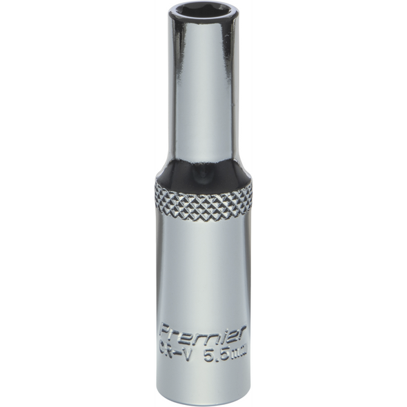 Sealey 1/4"Dr Deep Socket 5.5mm (Mirror Finish)