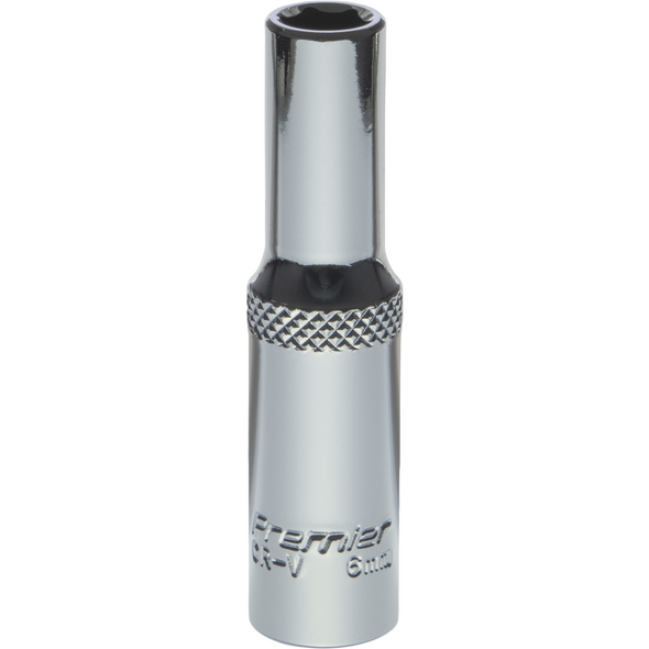 Sealey 1/4"Dr Deep Socket 6mm (Mirror Finish)