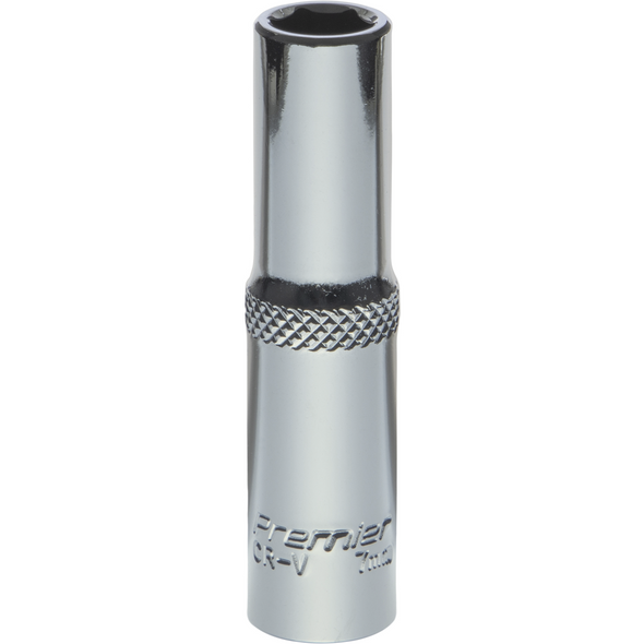 Sealey 1/4"Dr Deep Socket 7mm (Mirror Finish)