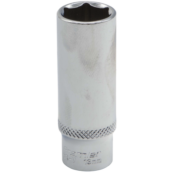 Sealey 1/4"Dr Deep Socket 13mm (Mirror Finish)
