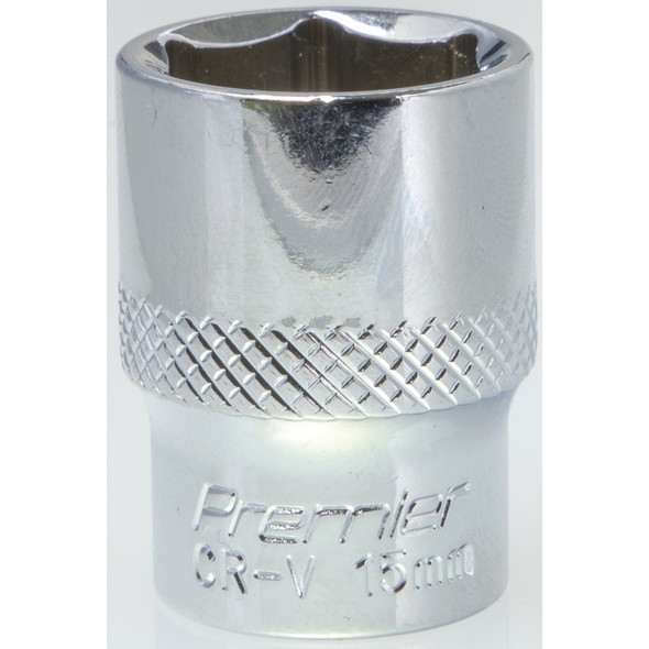 Sealey 3/8"Dr Socket 15mm (Mirror Finish)