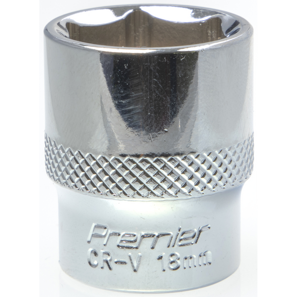 Sealey 3/8"Dr Socket 18mm (Mirror Finish)
