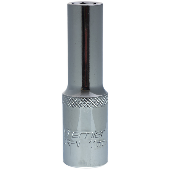 Sealey 1/2"Dr Deep Socket 11mm (Mirror Finish)