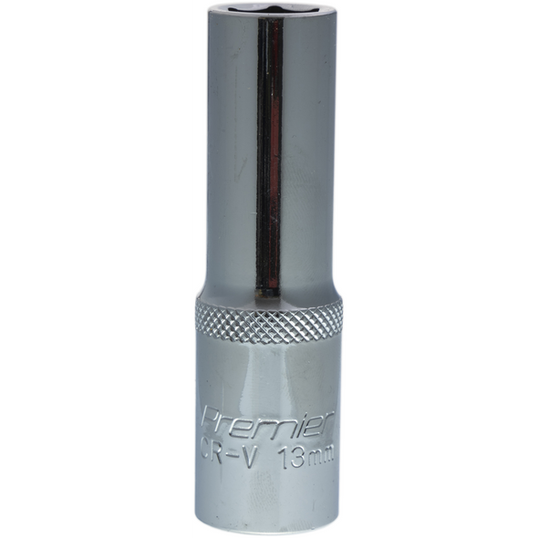Sealey 1/2"Dr Deep Socket 13mm (Mirror Finish)