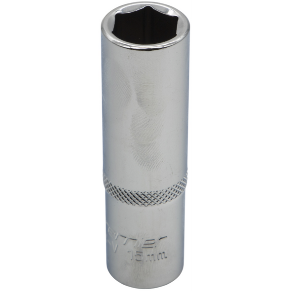 Sealey 1/2"Dr Deep Socket 15mm (Mirror Finish)
