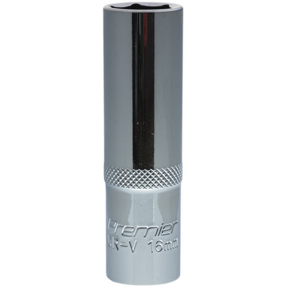 Sealey 1/2"Dr Deep Socket 16mm (Mirror Finish)