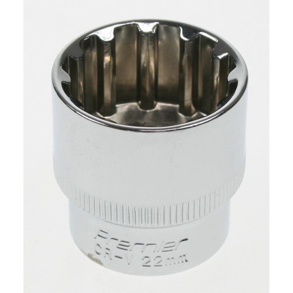 Sealey Spline socket 3/8"dr 22mm