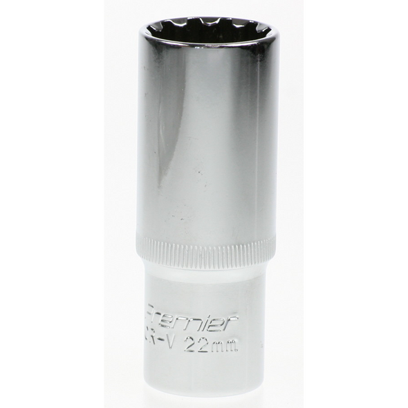 Sealey Spline socket (deep) 1/2"dr 22mm