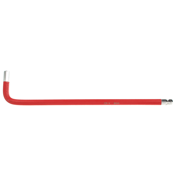 Sealey Extra-long ball-end hex key 6.0mm (red)