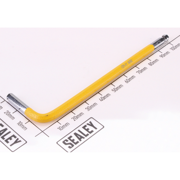 Sealey Imperial Ball-End Hex Key 'Long' 5/32" (Dark Yellow)