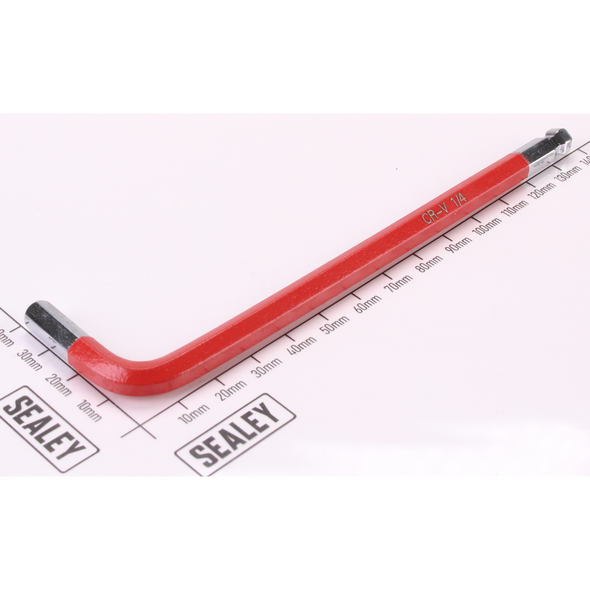 Sealey Imperial Ball-End Hex Key 'Long' 1/4" (Red)