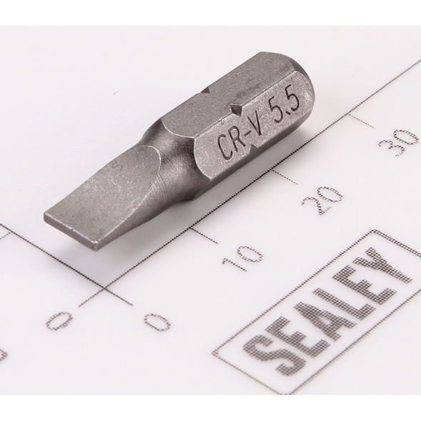 Sealey 1/4"Dr Slotted Bit SL5.5 25mmL