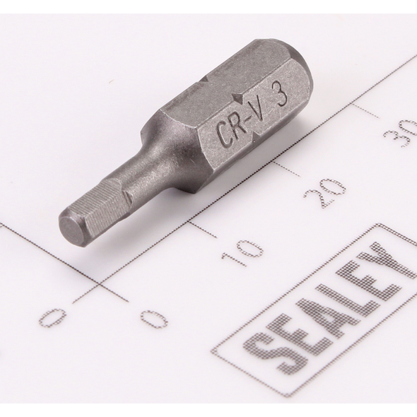 Sealey 1/4"Dr Hex Bit H3 25mmL