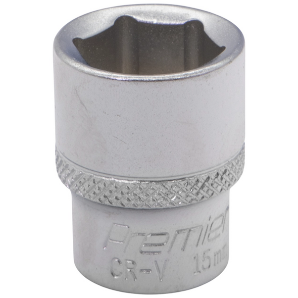 Sealey 3/8"Dr Socket 15mm (Micro Satin Finish)