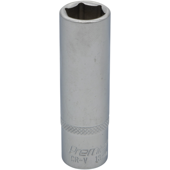 Sealey 3/8"Dr Deep Socket 13mm (Micro Satin Finish)
