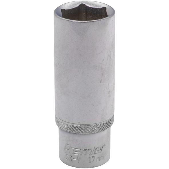 Sealey 3/8"Dr Deep Socket 17mm (Micro Satin Finish)