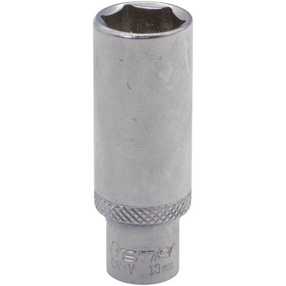 Sealey 1/4"Dr Deep Socket 13mm (Micro Satin Finish)