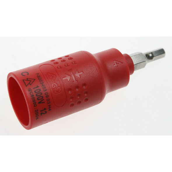 Sealey Insulated hex socket bit 4mm 3/8"dr