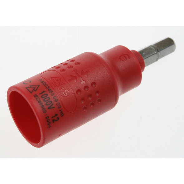 Sealey Insulated hex socket bit 6mm 3/8"dr