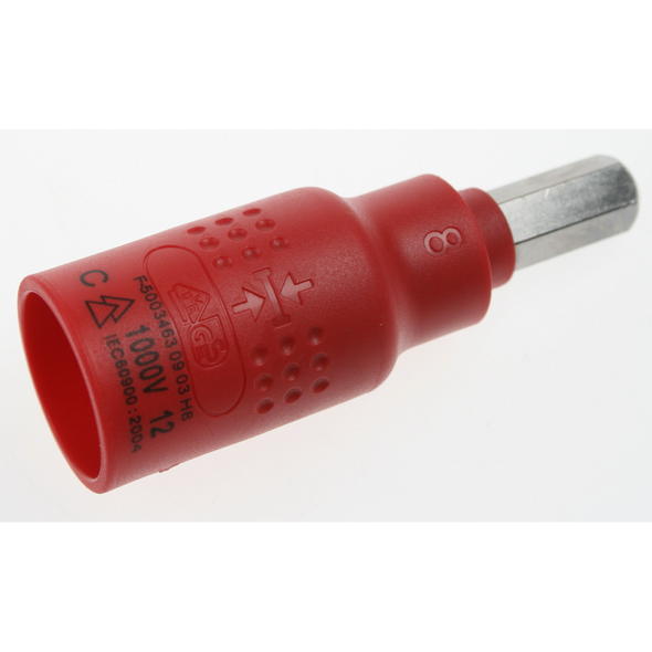 Sealey Insulated hex socket bit 8mm 3/8"dr